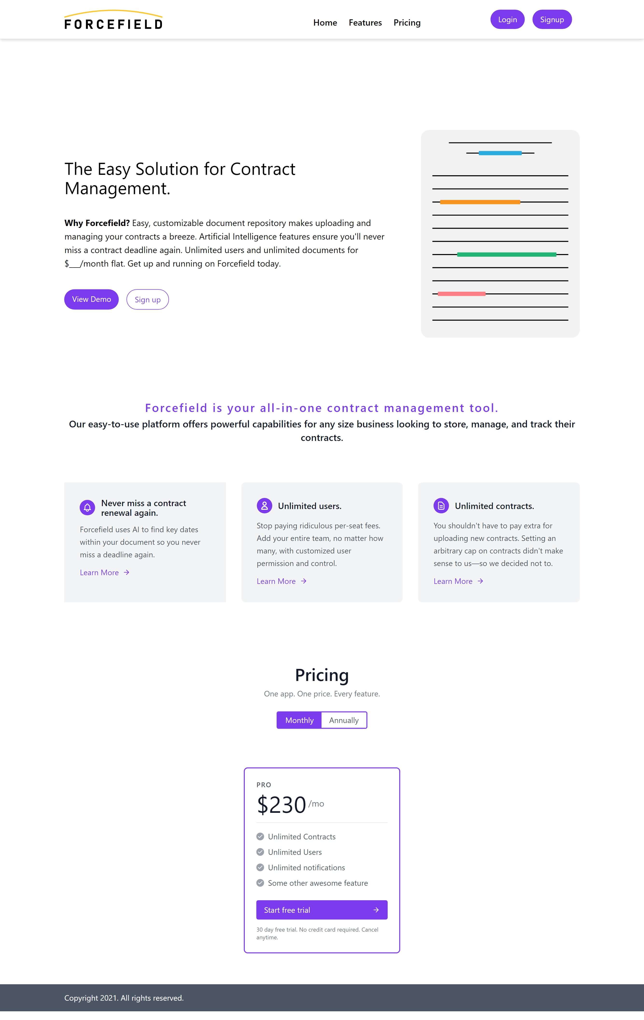 Forcefield Landing Page